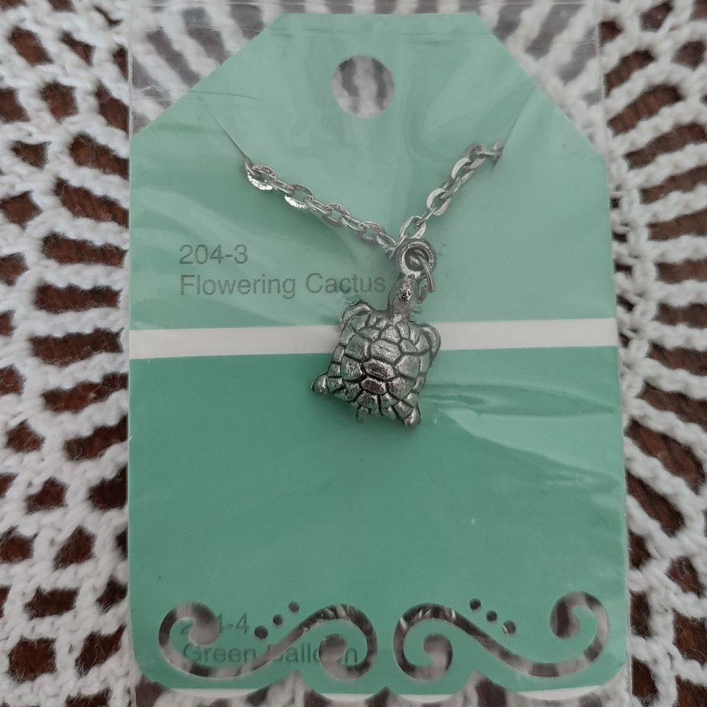 Rag Frog Revival Tiny turtle pendant necklace 18"